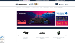 Screenshot der Shop-Webseite von DeeJay-House
