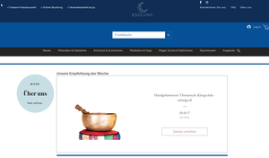 Screenshot der Shop-Webseite von Esoluna