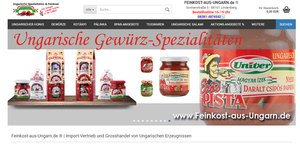 Screenshot der Shop-Webseite von Feinkost-aus-Ungarn