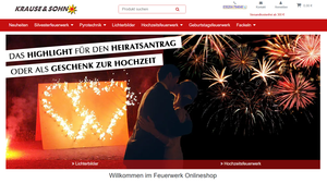 Screenshot der Shop-Webseite von Feuerwerk-Onlineshop