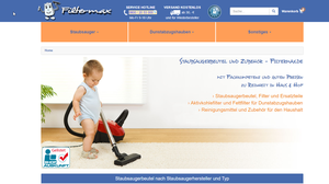 Screenshot der Shop-Webseite von filtermax.de