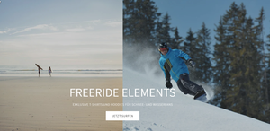 Screenshot der Shop-Webseite von Freeride-Elements