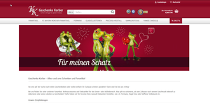 Screenshot der Shop-Webseite von Geschenke Korber