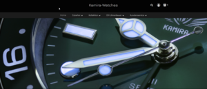 Screenshot der Shop-Webseite von Kamira-Watches