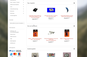 Screenshot der Shop-Webseite von MBW-Electronic