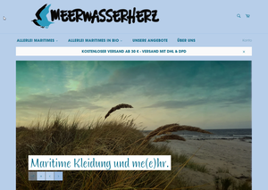 Screenshot der Shop-Webseite von Meerwasserherz