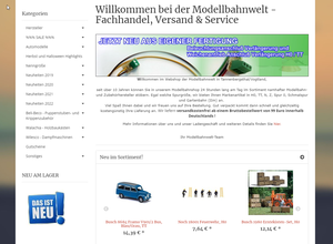Screenshot der Shop-Webseite von Modellbahnwelt