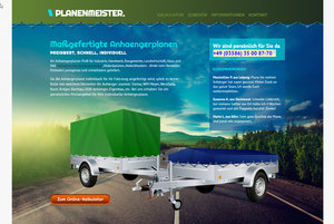 Screenshot der Shop-Webseite von Planenmeister