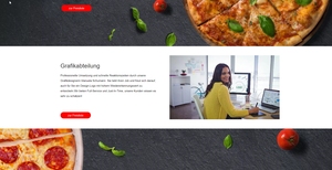 Screenshot der Shop-Webseite von Pizzakartonlogo