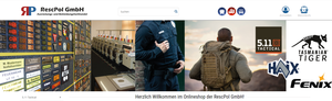 Screenshot der Shop-Webseite von RescPol GmbH