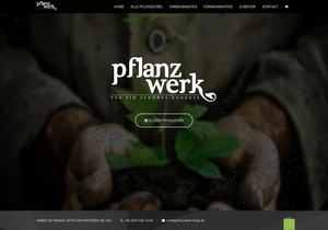 Screenshot der Shop-Webseite von Pflanzwerk® Pflanzkübel Shop