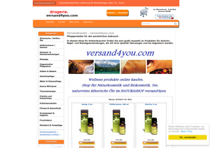 Screenshot der Shop-Webseite von versand4you.com