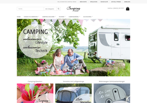 Screenshot der Shop-Webseite von Camping Trend