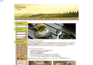 Screenshot der Shop-Webseite von Pestorado