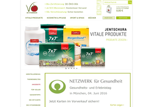Screenshot der Shop-Webseite von Online-Shop der Vitaminbude