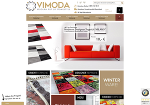 Screenshot der Shop-Webseite von VIMODA Homestyle