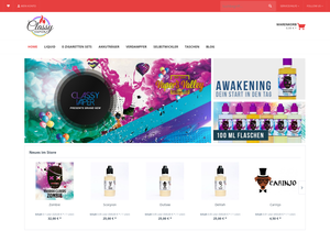 Screenshot der Shop-Webseite von Classy Vaper