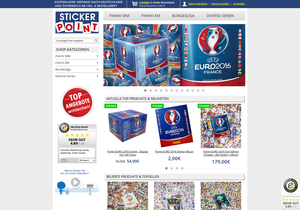 Screenshot der Shop-Webseite von stickerpoint.de - Panini Sticker online kaufen