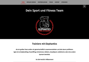 Screenshot der Shop-Webseite von Elephantics