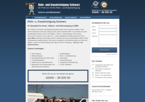 Screenshot der Shop-Webseite von Rohr- u. Kanalreinigung Schwarz