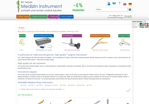 Screenshot der Shop-Webseite von GeVuMED | Medizin-Instrumente.de