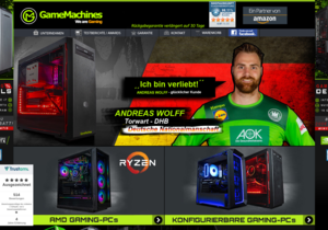 Screenshot der Shop-Webseite von Gamemachines