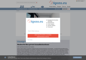 Screenshot der Shop-Webseite von Apons.eu