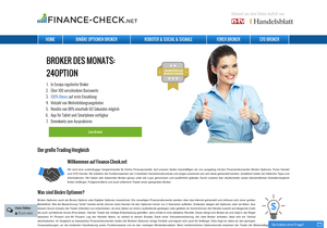 Screenshot der Shop-Webseite von Finance-Check.net