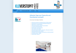 Screenshot der Shop-Webseite von Klo-verstopft.de