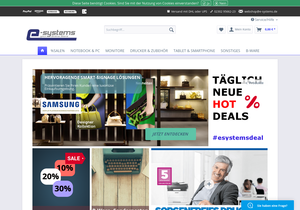 Screenshot der Shop-Webseite von e-systems your online store