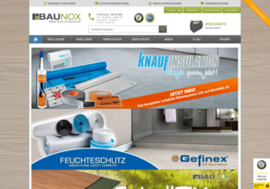 Screenshot der Shop-Webseite von Baunox