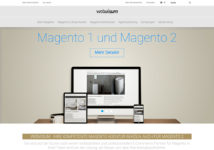 Screenshot der Shop-Webseite von webvisum Magento Module