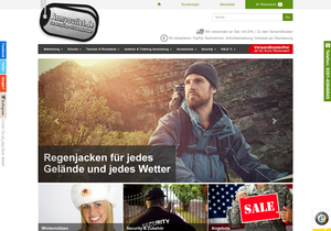 Screenshot der Shop-Webseite von Armyoutlet.de