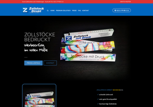 Screenshot der Shop-Webseite von Zollstock-Direkt