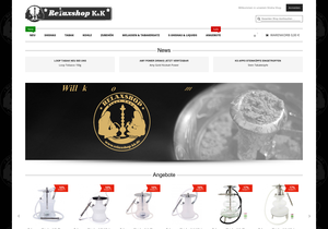 Screenshot der Shop-Webseite von Shisha Shop Relaxshop K&K