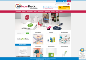 Screenshot der Shop-Webseite von WirliebenDruck ®
