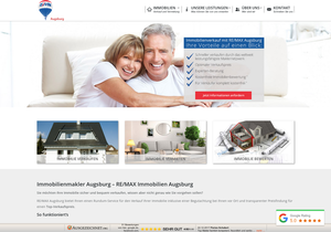 Screenshot der Shop-Webseite von RE/MAX Immobilien Augsburg