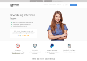 Screenshot der Shop-Webseite von richtiggutbewerben.de