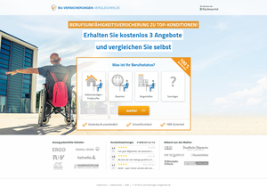 Screenshot der Shop-Webseite von bu-versicherungen-vergleichen.de