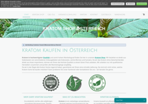 Screenshot der Shop-Webseite von Kratom Kaufen Österreich