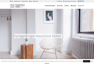 Screenshot der Shop-Webseite von Massivholz Möbel