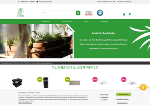 Screenshot der Shop-Webseite von Plantplanet