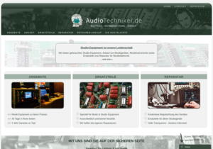 Screenshot der Shop-Webseite von AudioTechniker.de