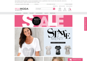 Screenshot der Shop-Webseite von MIAMODA 
