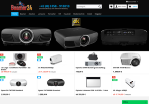 Screenshot der Shop-Webseite von Beamer24