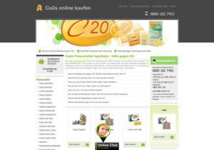 Screenshot der Shop-Webseite von Cialis Versandapotheke
