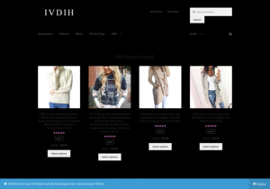 Screenshot der Shop-Webseite von IVDIH