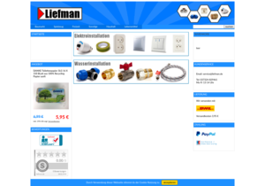 Screenshot der Shop-Webseite von liefman.de Onlinehandel