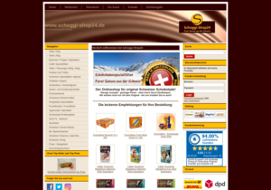 Screenshot der Shop-Webseite von Schoggi-Shop24