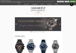 Screenshot der Shop-Webseite von ASSARTO® Watches